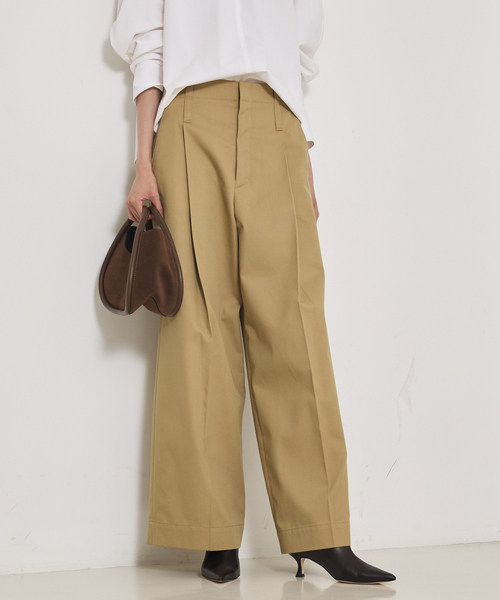 qualite（カリテ）の「TCツイルWループタックパンツ（その他パンツ・レディース・ベージュ/ブラック・36/38）」の6枚目の写真