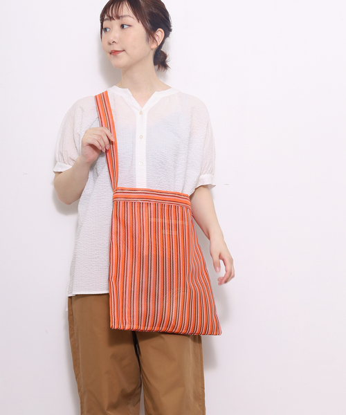 POU DOU DOU（プードゥドゥ）の「ストライプショルダーバッグ（ショルダーバッグ・レディース・オレンジ・フリー）」の5枚目の写真