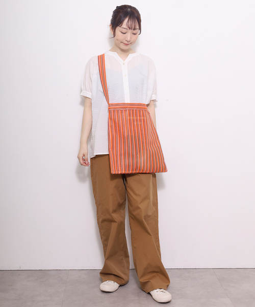 POU DOU DOU（プードゥドゥ）の「ストライプショルダーバッグ（ショルダーバッグ・レディース・オレンジ・フリー）」の8枚目の写真