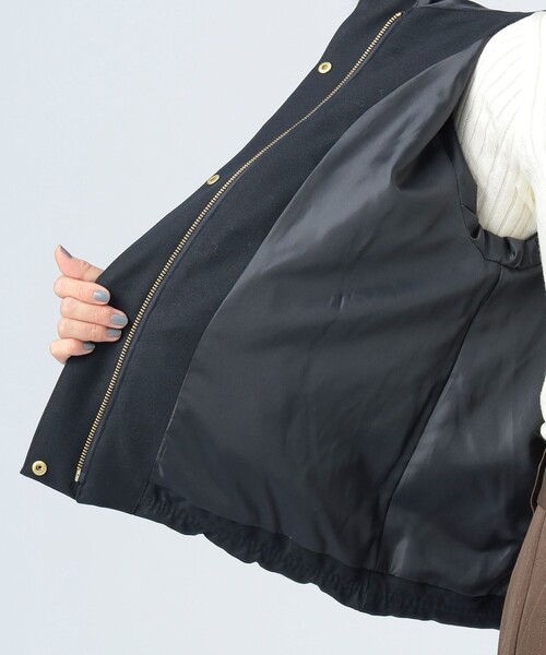 撥水】 フェイクファー付き ショートダウン（ダウンジャケット/コート