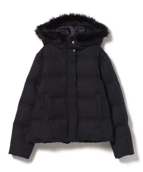 撥水】 フェイクファー付き ショートダウン（ダウンジャケット/コート