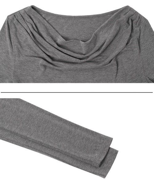 EIGHTHMONTH（エイスマンス）の「オフショルダーアシメトップス EM25a020【EIGHTHMONTH】（Tシャツ/カットソー・レディース・グレー/ブラウン・S/M）」の12枚目の写真