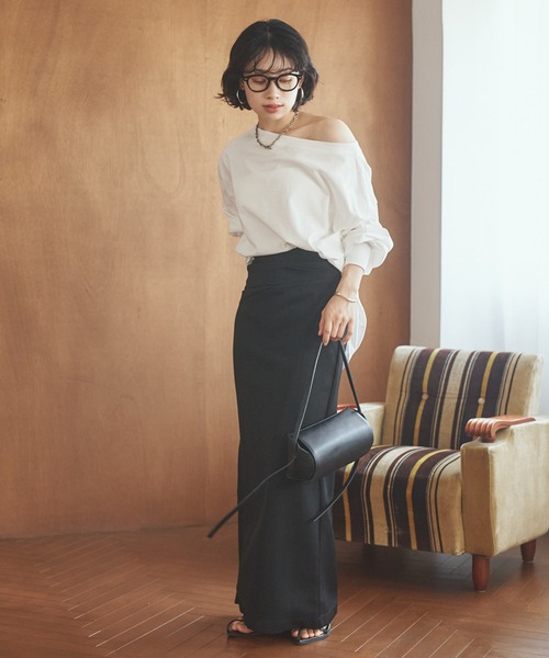 LAULEN（ローレン）の「loose long tee / ルーズロングT（Tシャツ/カットソー・レディース・ホワイト/ブラック/チャコールグレー/ブラウン・FREE）」の9枚目の写真