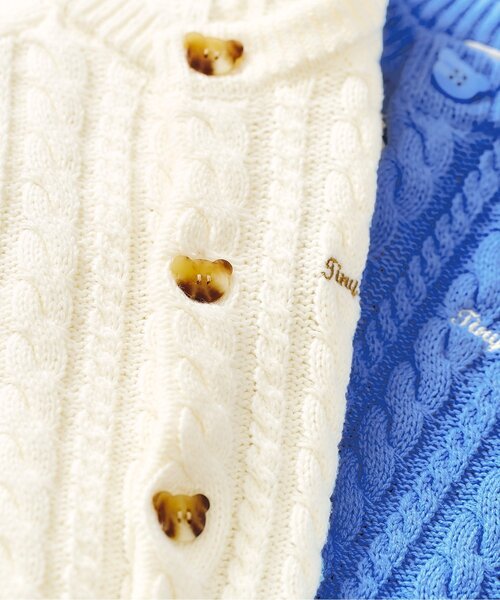 apres les cours（アプレレクール）の「tiny bear モチーフカーディガン_マシンウォッシャブル（カーディガン/ボレロ・キッズ・サックスブルー/アイボリー・90/80/120/110/100）」の10枚目の写真