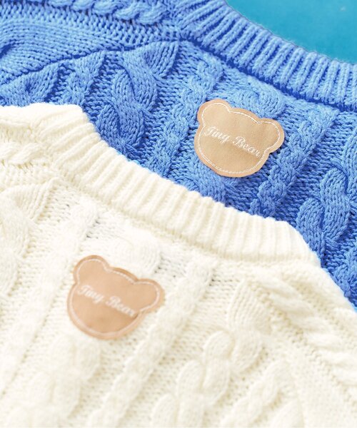 apres les cours（アプレレクール）の「tiny bear モチーフカーディガン_マシンウォッシャブル（カーディガン/ボレロ・キッズ・サックスブルー/アイボリー・90/80/120/110/100）」の11枚目の写真