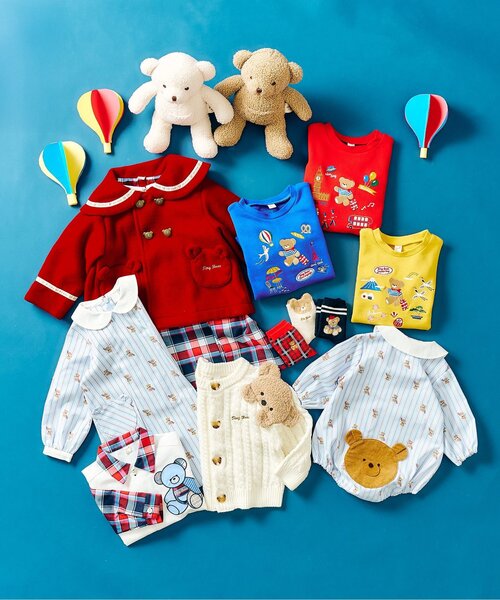 apres les cours（アプレレクール）の「tiny bear モチーフカーディガン_マシンウォッシャブル（カーディガン/ボレロ・キッズ・サックスブルー/アイボリー・90/80/120/110/100）」の13枚目の写真