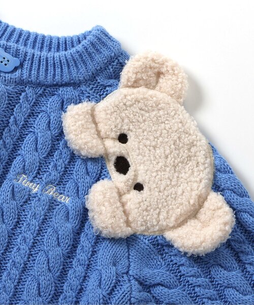 apres les cours（アプレレクール）の「tiny bear モチーフカーディガン_マシンウォッシャブル（カーディガン/ボレロ・キッズ・サックスブルー/アイボリー・90/80/120/110/100）」の21枚目の写真