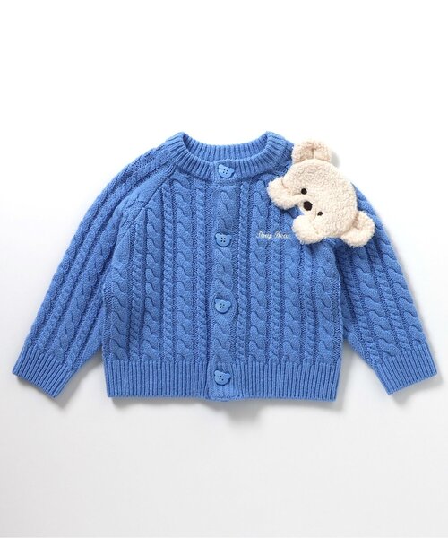 apres les cours（アプレレクール）の「tiny bear モチーフカーディガン_マシンウォッシャブル（カーディガン/ボレロ・キッズ・サックスブルー/アイボリー・90/80/120/110/100）」の15枚目の写真