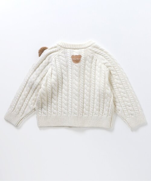 apres les cours（アプレレクール）の「tiny bear モチーフカーディガン_マシンウォッシャブル（カーディガン/ボレロ・キッズ・サックスブルー/アイボリー・90/80/120/110/100）」の18枚目の写真