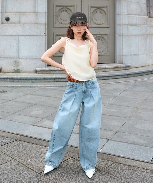 miyu×ACLENT】ワンタックカーブJ/Wデニムパンツ（デニムパンツ