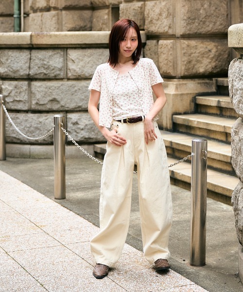 miyu×ACLENT】ワンタックカーブJ/Wデニムパンツ（デニムパンツ