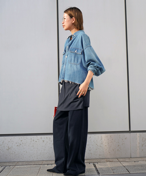 AP STUDIO(エーピーストゥディオ)の「レイヤードスウェットパンツ(スウェットパンツ・レディース・ネイビー/ブラック・36/38)」の19枚目の写真