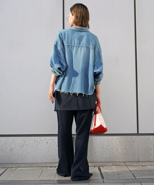 AP STUDIO(エーピーストゥディオ)の「レイヤードスウェットパンツ(スウェットパンツ・レディース・ネイビー/ブラック・36/38)」の20枚目の写真