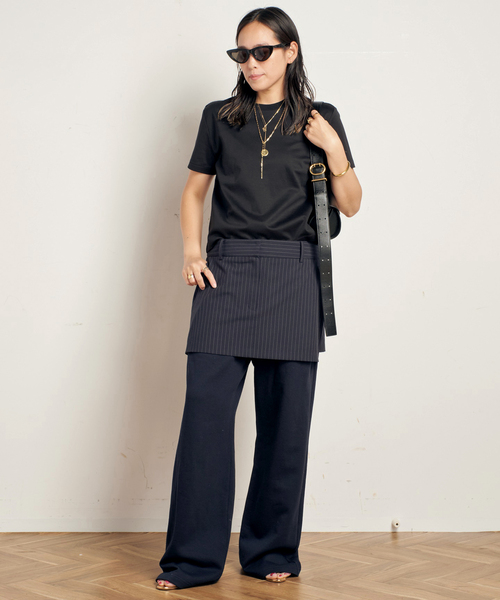 AP STUDIO(エーピーストゥディオ)の「レイヤードスウェットパンツ(スウェットパンツ・レディース・ネイビー/ブラック・36/38)」の8枚目の写真