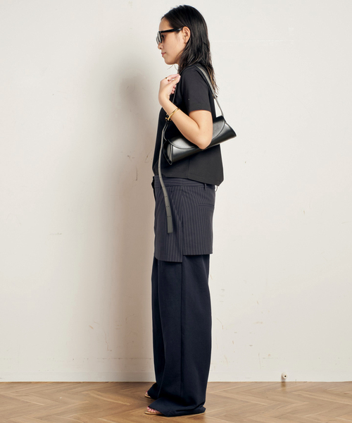 AP STUDIO(エーピーストゥディオ)の「レイヤードスウェットパンツ(スウェットパンツ・レディース・ネイビー/ブラック・36/38)」の9枚目の写真