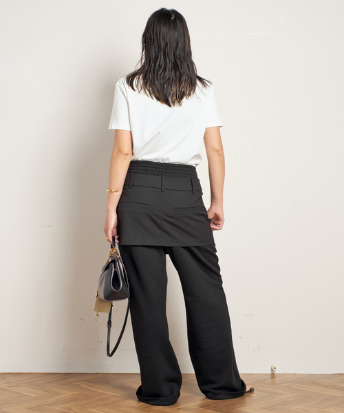 AP STUDIO(エーピーストゥディオ)の「レイヤードスウェットパンツ(スウェットパンツ・レディース・ネイビー/ブラック・36/38)」の5枚目の写真