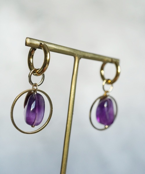 CERCA(チェルカ)の「MILIA/Purple Line アメジストピアス 【金属アレルギー対応】(ピアス(両耳用)・レディース・B/A・FREE)」の6枚目の写真