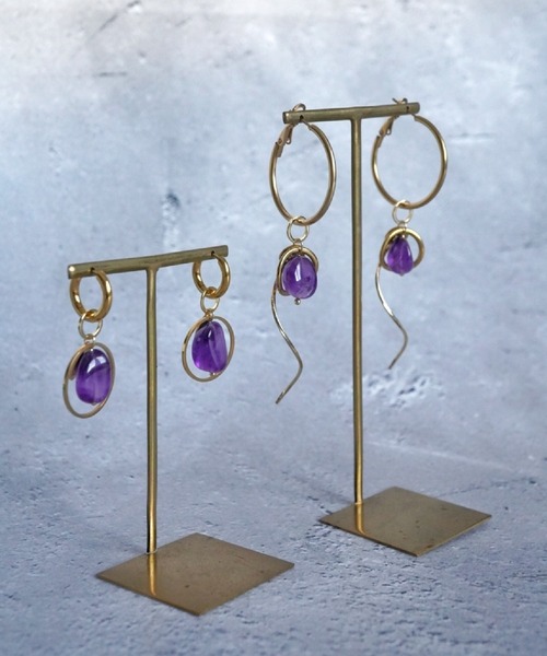 CERCA(チェルカ)の「MILIA/Purple Line アメジストピアス 【金属アレルギー対応】(ピアス(両耳用)・レディース・B/A・FREE)」の8枚目の写真