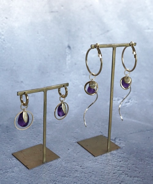 CERCA(チェルカ)の「MILIA/Purple Line アメジストピアス 【金属アレルギー対応】(ピアス(両耳用)・レディース・B/A・FREE)」の9枚目の写真