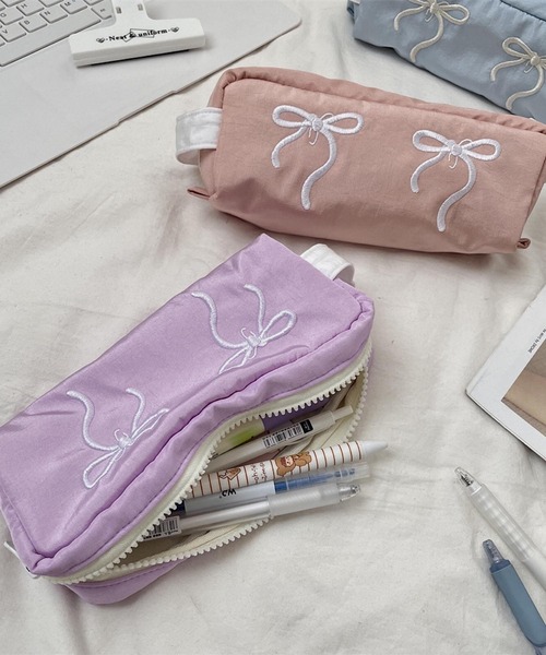 Mignonjour(ミニョンジュール)の「Mignonjour/リボンペンケース M2809(ペン類・レディース・ピンク/パープル/ネイビー/ブルー/グレー・FREE)」の6枚目の写真