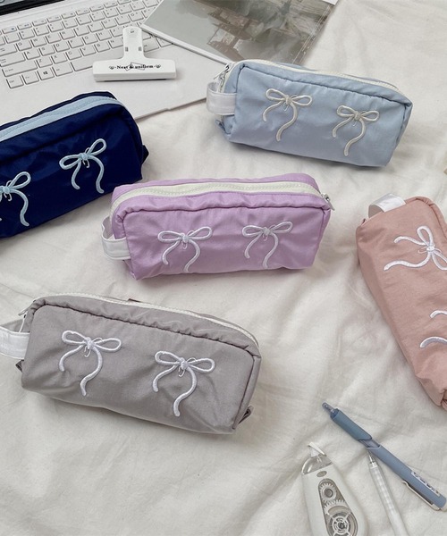 Mignonjour(ミニョンジュール)の「Mignonjour/リボンペンケース M2809(ペン類・レディース・ピンク/パープル/ネイビー/ブルー/グレー・FREE)」の7枚目の写真