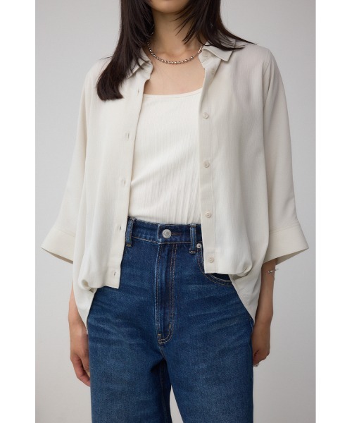 AZUL by moussy(アズールバイマウジー)の「楊柳タックヘムコクーンシャツ(シャツ/ブラウス・レディース・アイボリー/ブラック/グレー・FREE)」の16枚目の写真