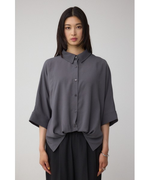 AZUL by moussy(アズールバイマウジー)の「楊柳タックヘムコクーンシャツ(シャツ/ブラウス・レディース・アイボリー/ブラック/グレー・FREE)」の9枚目の写真
