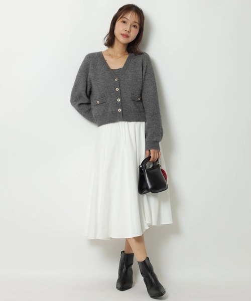 Apuweiser-riche(アプワイザーリッシェ)の「テディVネックアンサンブル(ニット/セーター・レディース・グレー/オフホワイト/ピンク/レッド/ブラウン・2)」の19枚目の写真