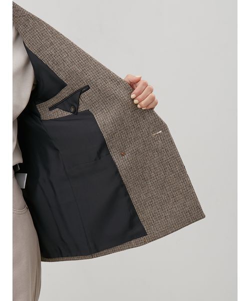 美品 ミラオーウェン 金釦ダブルブレストコンパクトジャケット チェック Mila Owen｜チェック金釦ダブルブレストブレザー | Rakuten