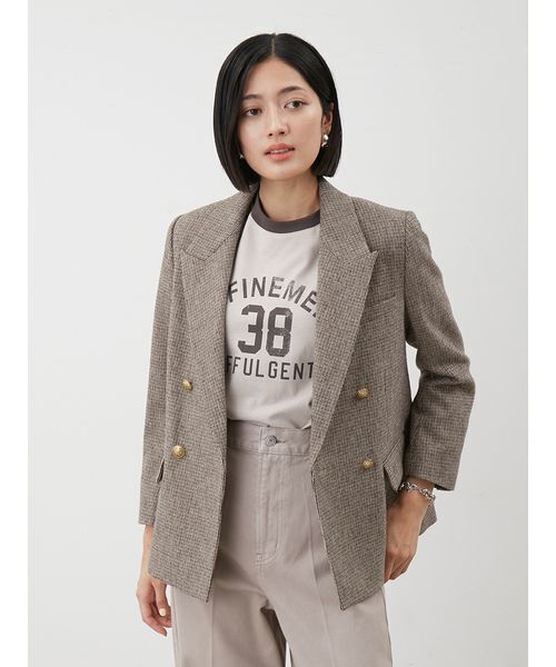 KENZO チェック柄 ダブルブレスト ジャケット 36 KENZO チェック柄 ダブルブレスト ジャケット 36