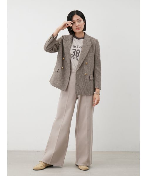 チェック金釦ダブルブレストブレザー（テーラードジャケット