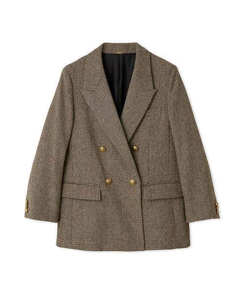 チェック金釦ダブルブレストブレザー（テーラードジャケット