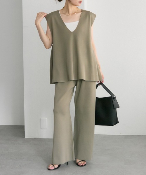 PUAL CE CIN（ピュアルセシン）の「スポンディッシュフレアパンツ（その他パンツ・レディース・ブラック/ベージュ/モカ・FREE）」の7枚目の写真