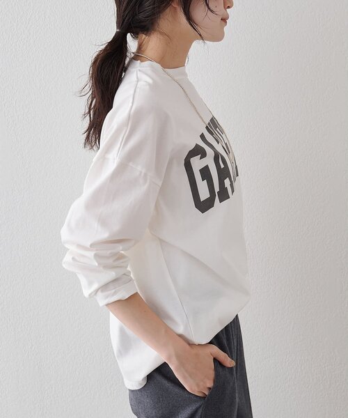 Whim Gazette(ウィムガゼット)の「GAZETTEロングTシャツ(Tシャツ/カットソー・レディース・ライトグレー/オフホワイト・FREE)」の5枚目の写真