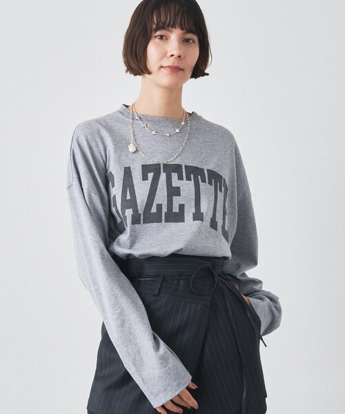 Whim Gazette(ウィムガゼット)の「GAZETTEロングTシャツ(Tシャツ/カットソー・レディース・ライトグレー/オフホワイト・FREE)」の12枚目の写真