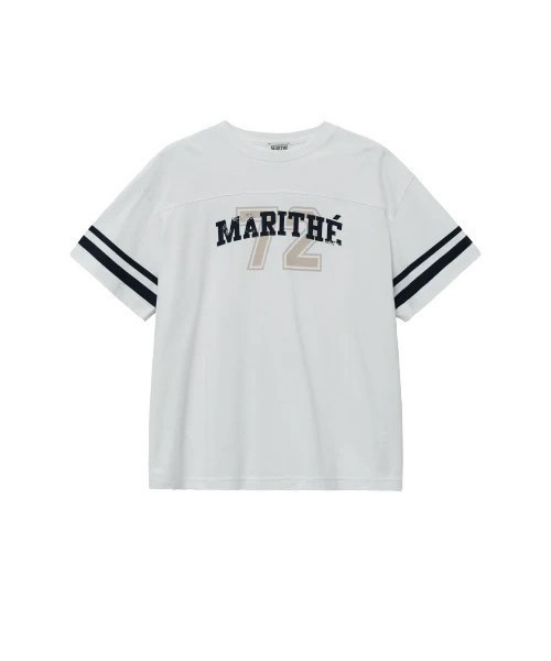 MARITHE + FRANCOIS GIRBAUD(マリテフランソワジルボー)の「VINTAGE FOOTBALL TEE(Tシャツ/カットソー・レディース・White/ブルー系その他・SMALL/MEDIUM/LARGE/X-LARGE)」の2枚目の写真