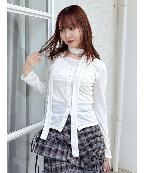 dazzlin(ダズリン)の「レイヤードデザインカットソー(Tシャツ/カットソー・レディース・オフホワイト/イエロー/ブラック・FREE)」の14枚目の写真