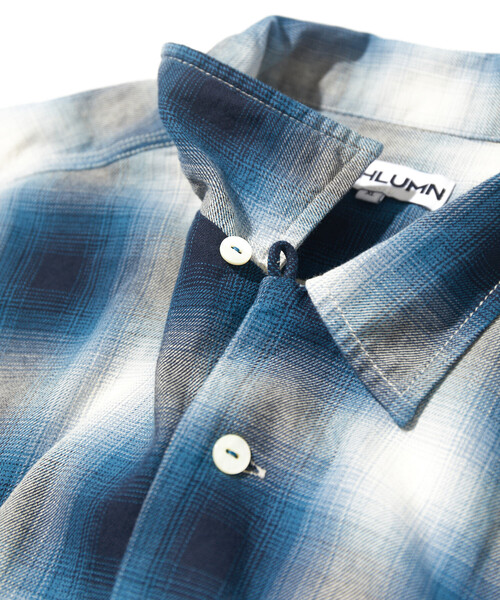 CAHLUMN(カウラム)の「CAHLUMN/カウラム Magazine Pocket Open Collar Shirt(Ombre)/マガジンポケット オープンカラーシャツ オンブレチェック(シャツ/ブラウス・メンズ・グレー/ブルー・LARGE/MEDIUM/XX-LARGE/X-LARGE)」の10枚目の写真