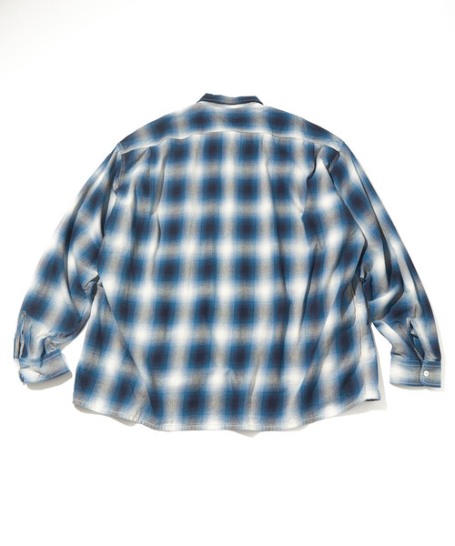 CAHLUMN/カウラム Magazine Pocket Open Collar Shirt(Ombre