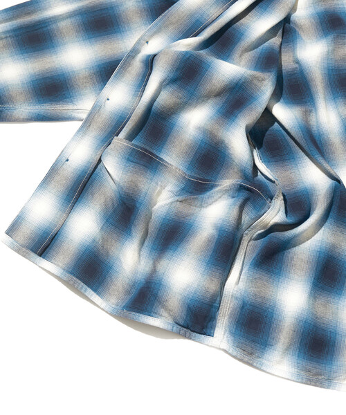 CAHLUMN/カウラム Magazine Pocket Open Collar Shirt(Ombre)/マガジン