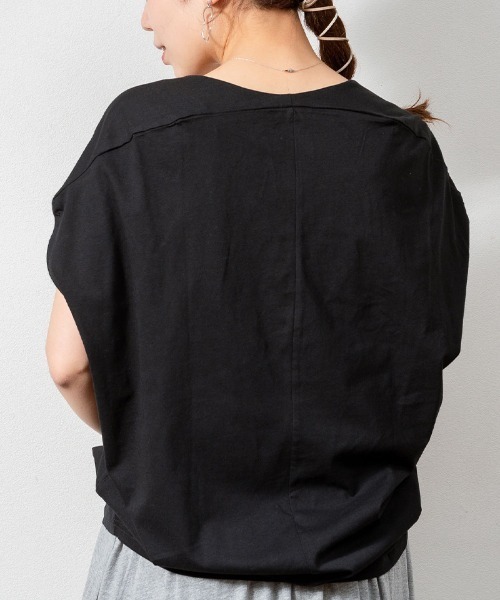 RCD(アールシーディー)の「綿100% コクーンドルマンカットソー(Tシャツ/カットソー・レディース・ブラック/杢グレー/ホワイト/ライトベージュ・M-L/LL~3L)」の21枚目の写真