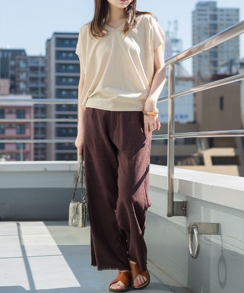 RCD(アールシーディー)の「綿100% コクーンドルマンカットソー(Tシャツ/カットソー・レディース・ブラック/杢グレー/ホワイト/ライトベージュ・M-L/LL~3L)」の7枚目の写真