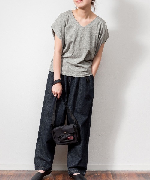 RCD(アールシーディー)の「綿100% コクーンドルマンカットソー(Tシャツ/カットソー・レディース・ブラック/杢グレー/ホワイト/ライトベージュ・M-L/LL~3L)」の8枚目の写真