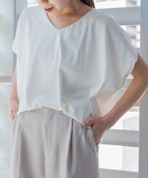 RCD(アールシーディー)の「綿100% コクーンドルマンカットソー(Tシャツ/カットソー・レディース・ブラック/杢グレー/ホワイト/ライトベージュ・M-L/LL~3L)」の17枚目の写真