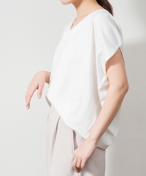 RCD(アールシーディー)の「綿100% コクーンドルマンカットソー(Tシャツ/カットソー・レディース・ブラック/杢グレー/ホワイト/ライトベージュ・M-L/LL~3L)」の18枚目の写真