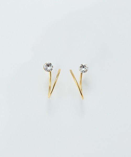 セール】【金属アレルギー対応】ダブルループモチーフピアス/ニッケル