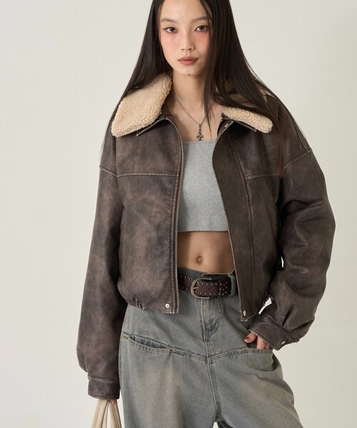 Who's who gallery 3wayヴィンテージライクレザージャケット セール】【UNISEX/サイズ展開あり】3way ヴィンテージライクレザーボア