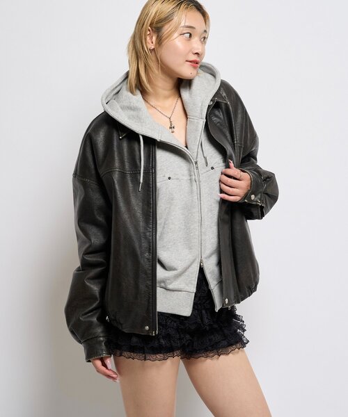 セール】【UNISEX/サイズ展開あり】3way ヴィンテージライクレザーボア