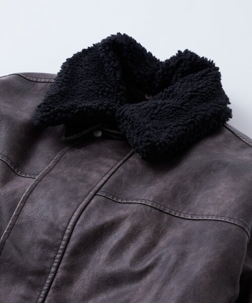 セール】【UNISEX/サイズ展開あり】3way ヴィンテージライクレザーボア