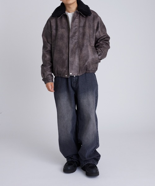 セール】【UNISEX/サイズ展開あり】3way ヴィンテージライクレザーボア